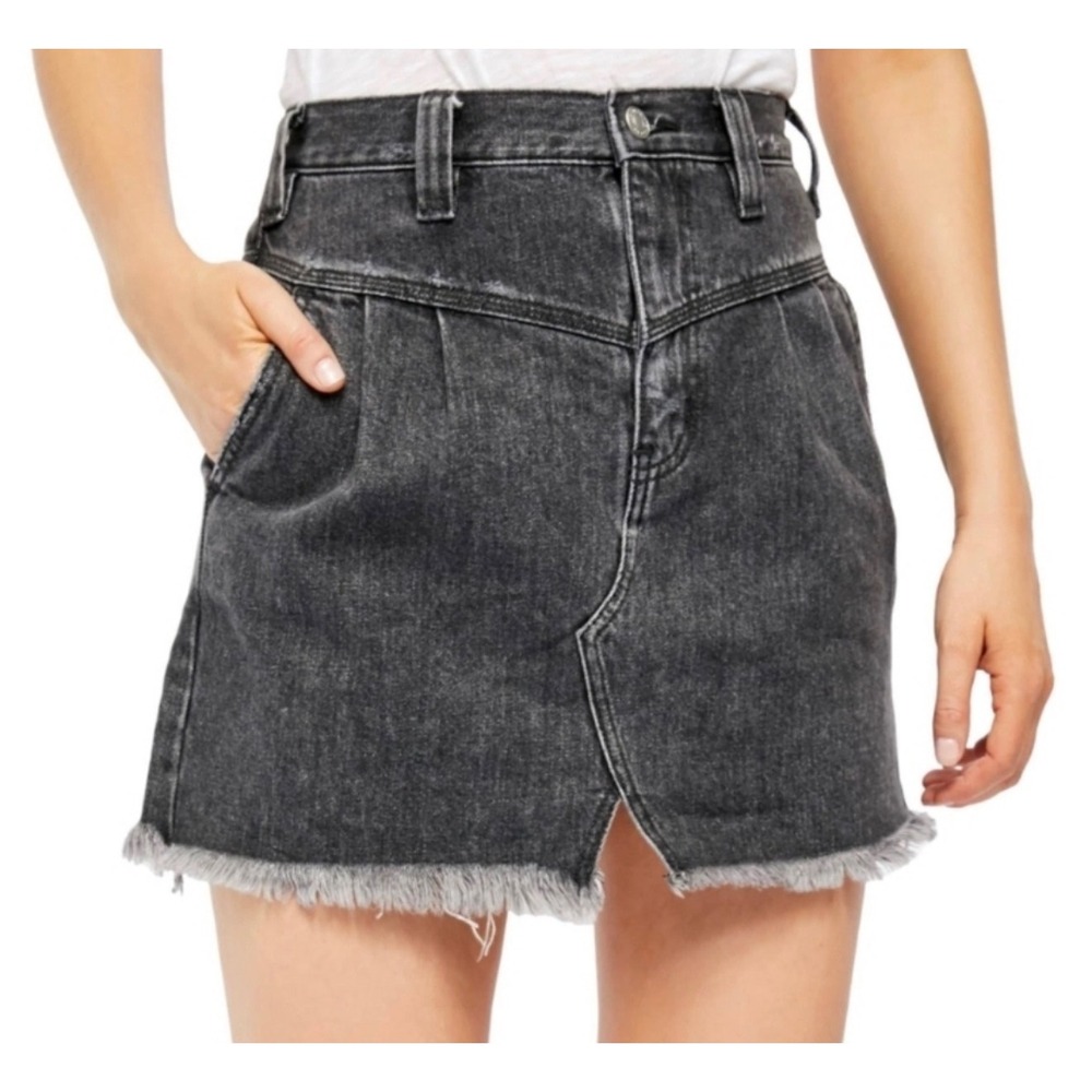 We The Free by Free People Side Car Denim Mini Skirt Women Size 29 NWT